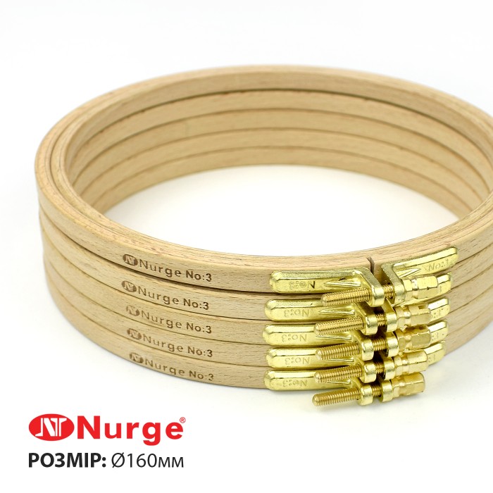 П'яльця Nurge дерев'яні з гвинтом (Ø160 мм., h. 8 мм.) 100-3