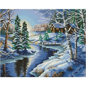 Набір алмазної мозаїки ColorArt 40х50см "Зимовий краєвид" SP028