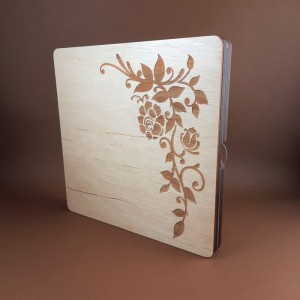 060164к Дерев'яний органайзер для бісеру Книжка на 60 комірок, з двома акриловими кришками всередині, кожна комірка пронумерована