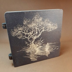 060300б Дерев'яний органайзер для бісеру Блокнотик на 40 комірок, з двома акриловими кришками всередині, кожна комірка пронумерована