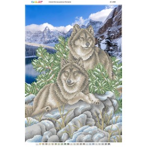 БС-2080 Вовки. Схема для вишивки бісером