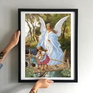 Схема картини Золота Підкова ЗПО-013 "Ангел і діти" для вишивання бісером на шовку