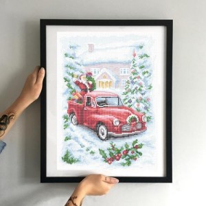 Схема картини Золота Підкова ЗПНМ-010 "З Новим роком" для вишивання бісером на шовку