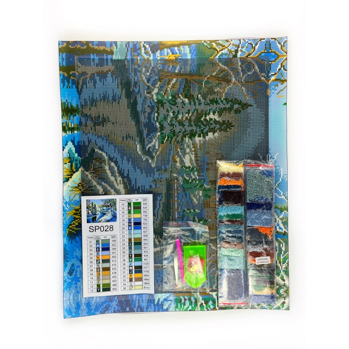 Набір алмазної мозаїки ColorArt 40х50см "Зимовий краєвид" SP028