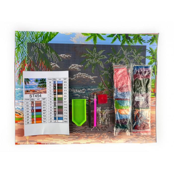 Набір алмазної мозаїки ColorArt 30х40 "Море і пальми" ST454