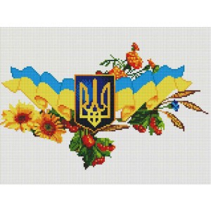 Алмазна мозаїка 30х40 "Карта України у квітах" АМШ-118