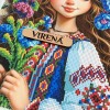 Квадрат "Дівчинка з волошками" КВ 3009 (КВ 3009)