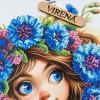 Квадрат "Дівчинка з волошками" КВ 3009 (КВ 3009)