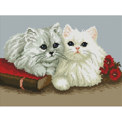 Набір алмазної мозаїки ColorArt 30х40см "Пухнасті котики" ST407