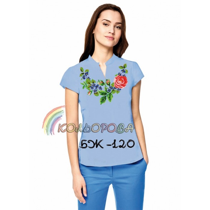 Блузка жіноча без рукавів БЖ-120. Заготовка під вишивку