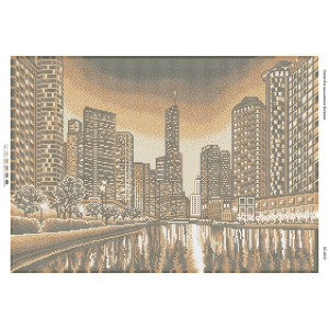 БС-2013 Нічне місто (золото). Схема для вишивки бісером