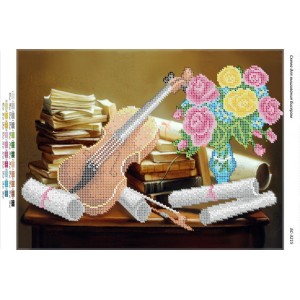 БС-3215 Натюрморт зі скрипкою. Схема для вишивки бісером