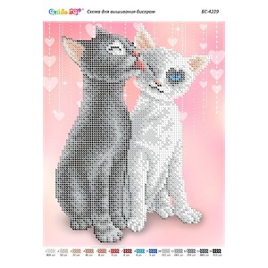 БС-4229 Пухнасте кохання (частк. вишивка). Схема для вишивки бісером