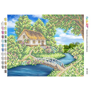БС-4231 Пори року (будиночок) літо. Схема для вишивки бісером