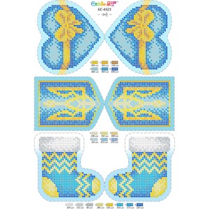 БС-4321 Набір новорічних іграшок (частк. вишивка). Схема для вишивки бісером