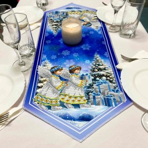 Святковий ранер з різдвянимм ангелами Ранер-134 (Ранер-134)