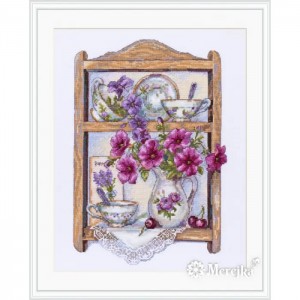 К-117 Петунії. Мережка. Набір для вишивки хрестиком на Aida 16