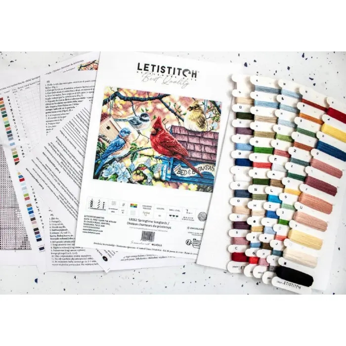 L8062 Весняні співочі птахи. Letistitch. Набір для вишивки хрестиком