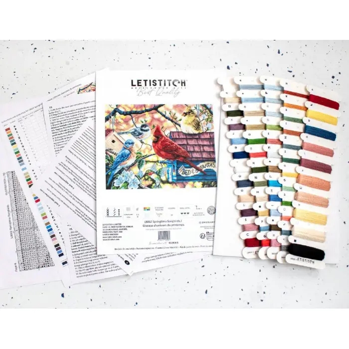 L8062 Весняні співочі птахи. Letistitch. Набір для вишивки хрестиком