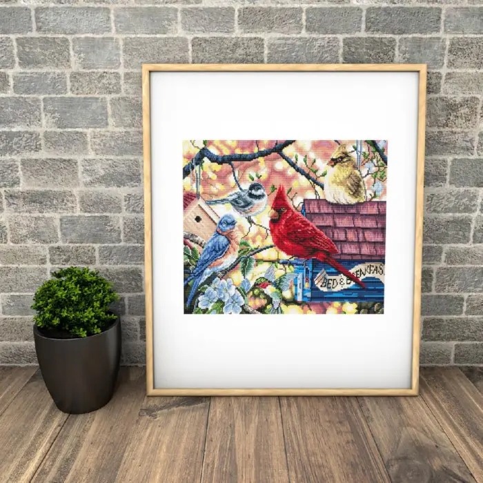 L8062 Весняні співочі птахи. Letistitch. Набір для вишивки хрестиком