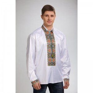 Заготовка чоловічої вишиванки "Борщівська квітка" для вишивки бісером (СЧ004кБнннн)