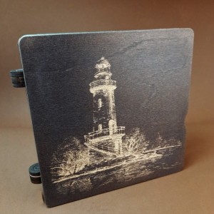 060301б Дерев'яний органайзер для бісеру Блокнотик на 40 комірок, з двома акриловими кришками всередині, кожна комірка пронумерована