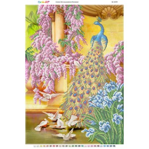 БС-2078 Павич. Схема для вишивки бісером