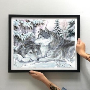 Схема картини Золота Підкова ЗПТ-005 "Вовки" для вишивання бісером на шовку