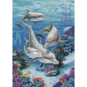 03830 The Dolphins Domain Царство дельфінів. Набір для вишивання хрестом DIMENSIONS