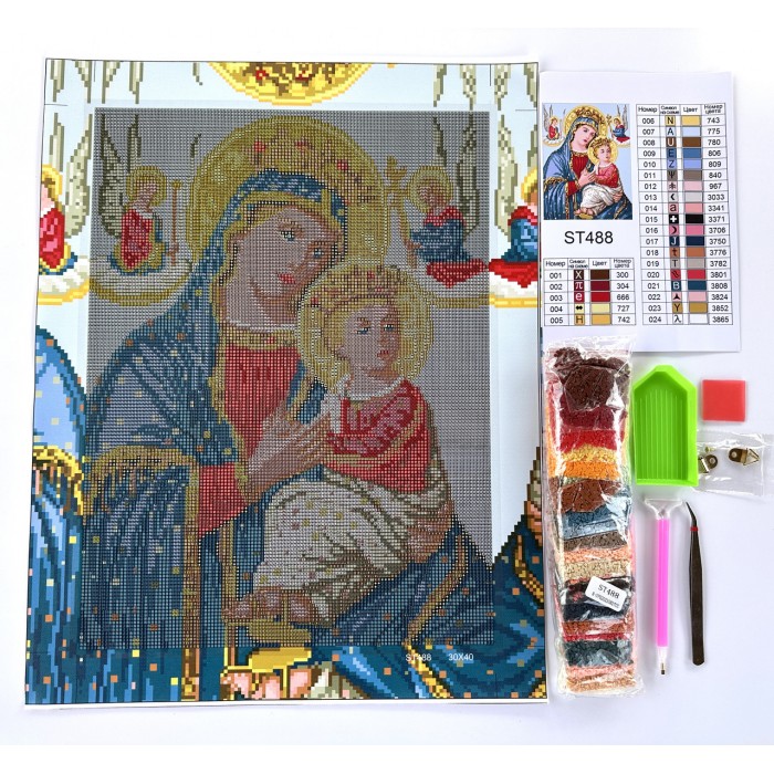 Алмазна мозаїка 30х40см "Матір Божа Неустанної помочі" ST488