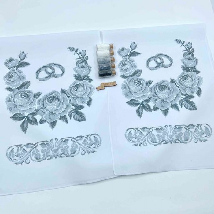 Рушник весільний великий "Срібні троянди" РВВ-062 (РВВ-062)