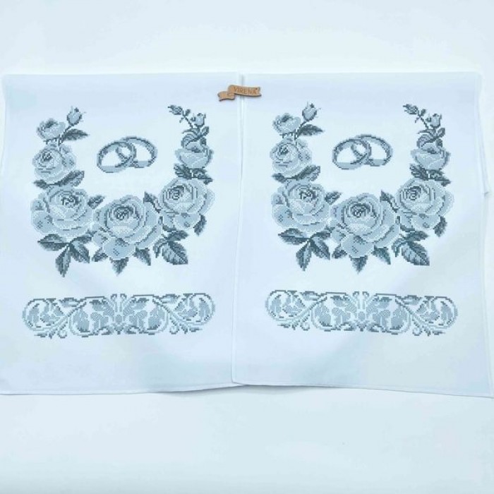 Рушник весільний великий "Срібні троянди" РВВ-062 (РВВ-062)