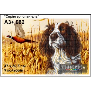 Картина для вишивки формату A3+ 082 "Спрінгер-спанієль"