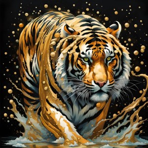 Алмазна вишивка (набір) "Пильність тигрових очей" (DM-485)