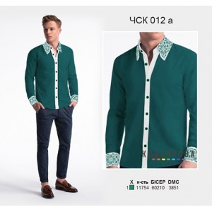 Чоловіча сорочка комбінована ЧСК-012А. Заготовка під вишивку