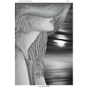 БС-2042 Дівчина в капелюсі. Схема для вишивки бісером