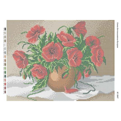 БС-3047 Маки. Схема для вишивки бісером