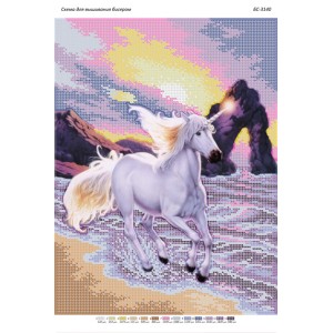 БС-3140 Єдиноріг. Схема для вишивки бісером
