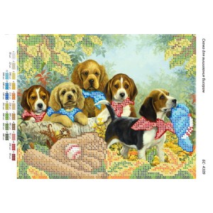 БС-4109 Собаки бейсболісти. Схема для вишивки бісером