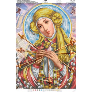 Схема для вишивки бісером за мотивами ікони О. Охапкіна "Образ Богоматері Закарпатська-Семистрільна" (А2Р-060)