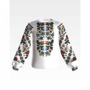 Заготовка дитячої вишиванки на 1-3 років "Сокальська троянда" для вишивки бісером (БД078кБ28нн)