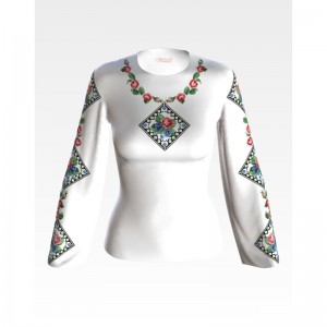 Заготовка жіночої вишиванки "Витончені троянди, незабудки" для вишивки бісером (БЖ053кБнннн)