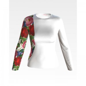 Заготовка жіночої вишиванки "Розкішні троянди, фіалки, конвалії" для вишивки бісером (БЖ173кБнннн)