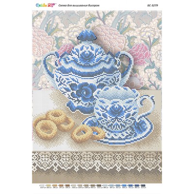 БС-3279 Гжель I. Схема для вишивки бісером