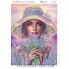 БС-3450 Дівчина з букетом лаванди І (частк. вишивка). Схема для вишивки бісером