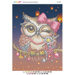 БС-3472 Сова ІІ (частк. вишивка). Схема для вишивки бісером