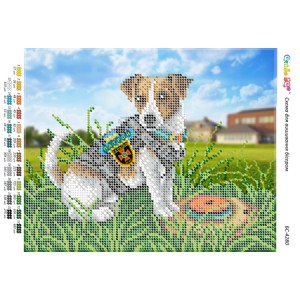 БС-4280 Пес Патрон (частк. вишивка). Схема для вишивки бісером