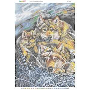 БС-2124 Сім'я вовків. Схема для вишивки бісером