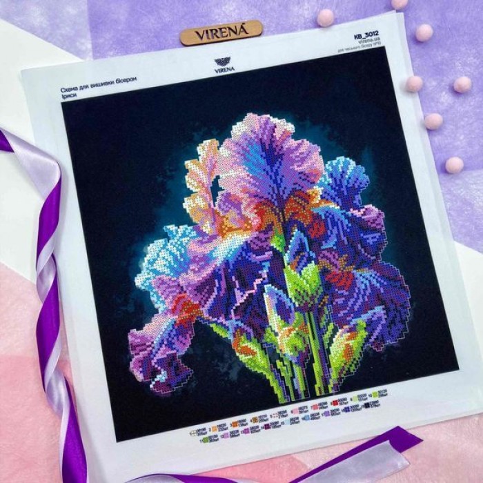 КВ-3012 Квадрат "Іриси". Схема для вишивки бісером