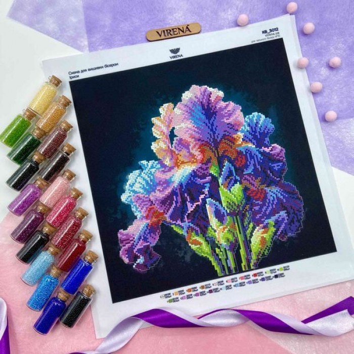 КВ-3012 Квадрат "Іриси". Схема для вишивки бісером